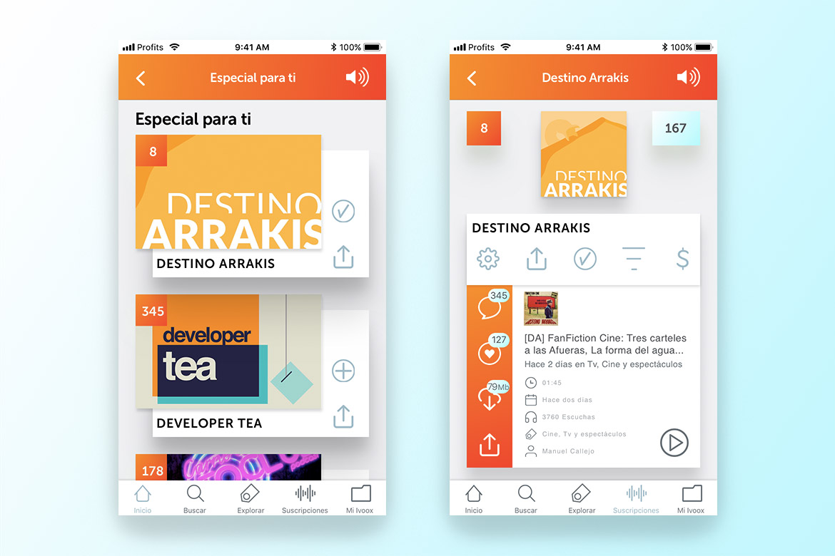 iVoox iOS app redesign concept
